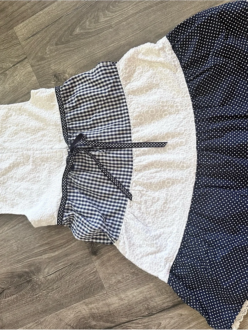 Navy & White Daisy Polka Dot Girls' Dresses - Cute Summer Sundress